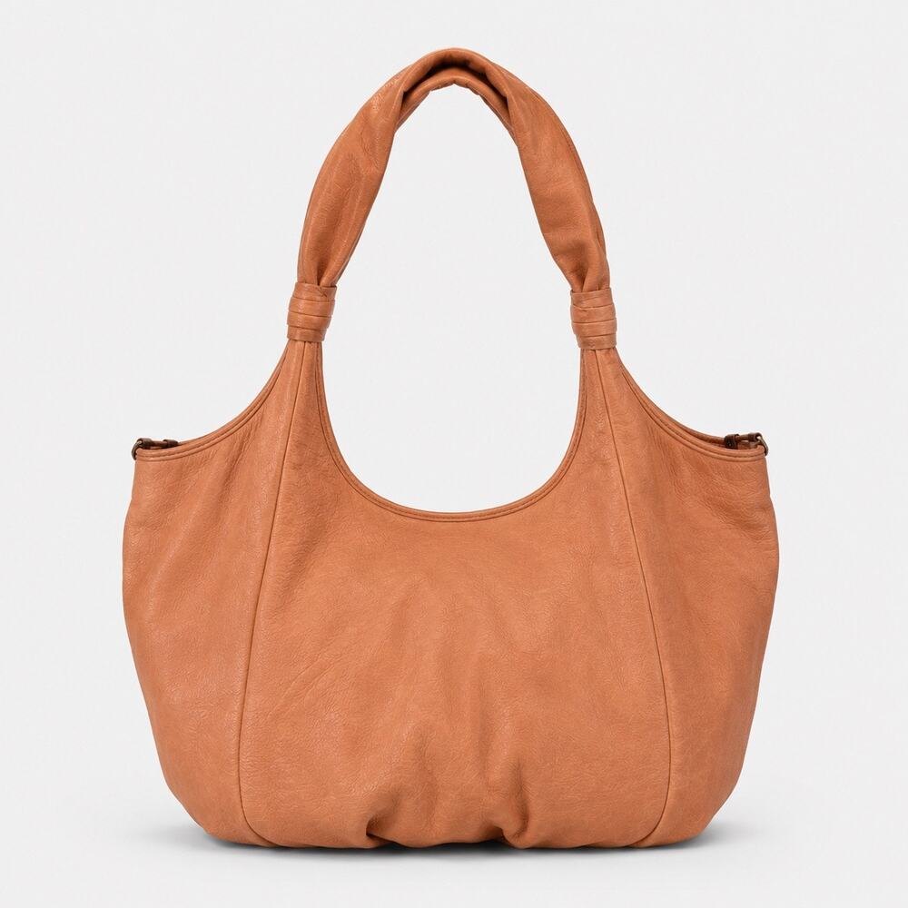 Elliott Lucca Y2K Terracotta Leather Slouchy Boho Hobo Shoulder Bag - Picture 5 of 10